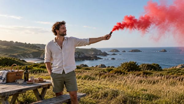 Créer une atmosphère festive avec un fumigène rouge